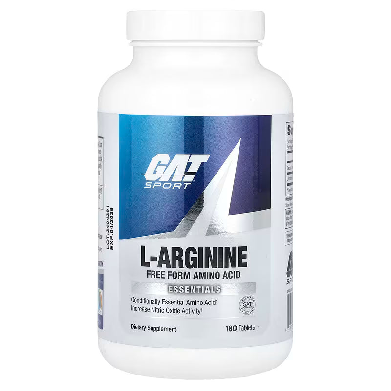 GAT Sport L-Arginine 1000 mg – Soporte de Óxido Nítrico (180 Tabletas)