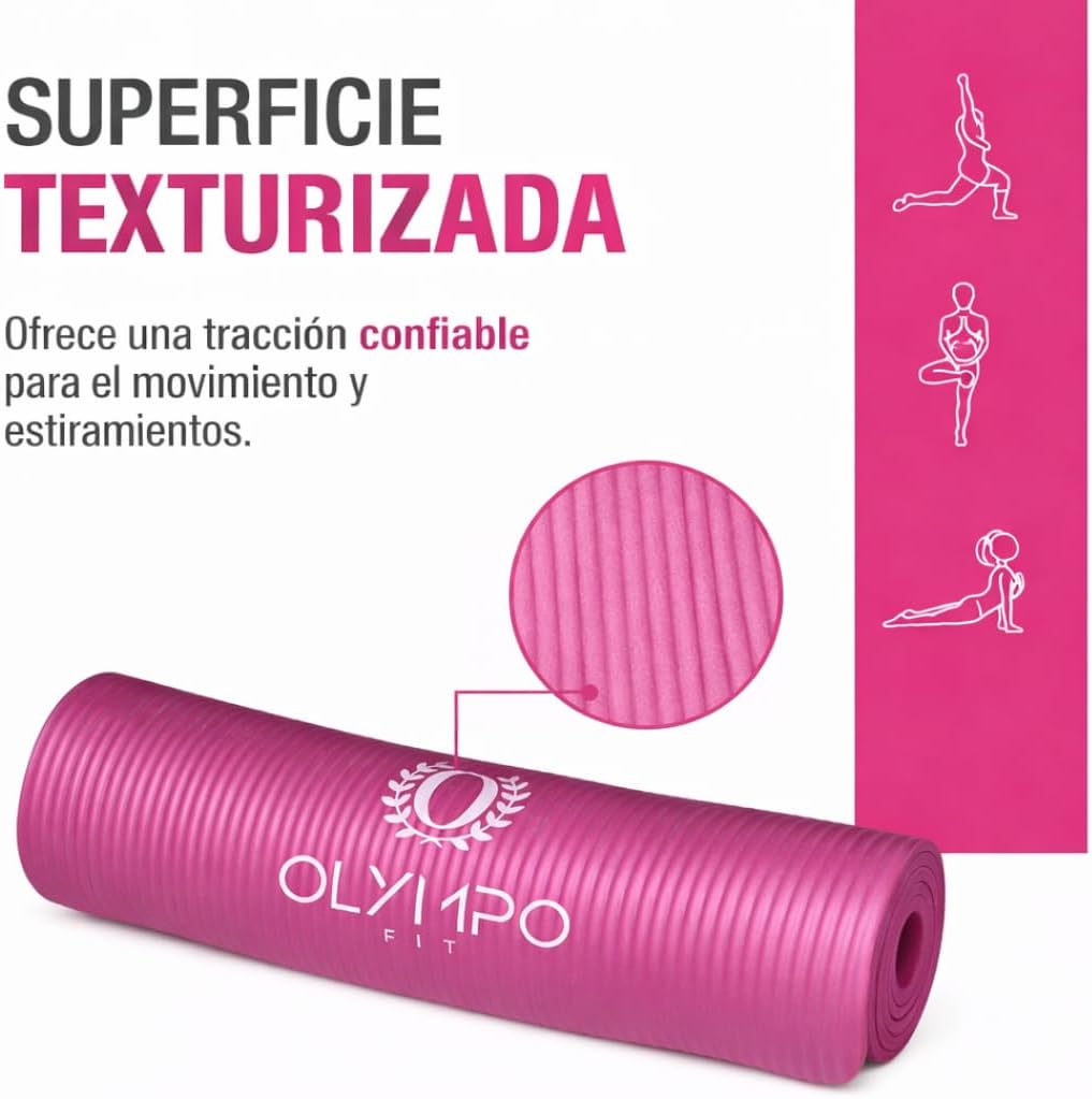 Tapete de Ejercicio 10mm Grueso para Yoga y Pilates (Antiderrapante)