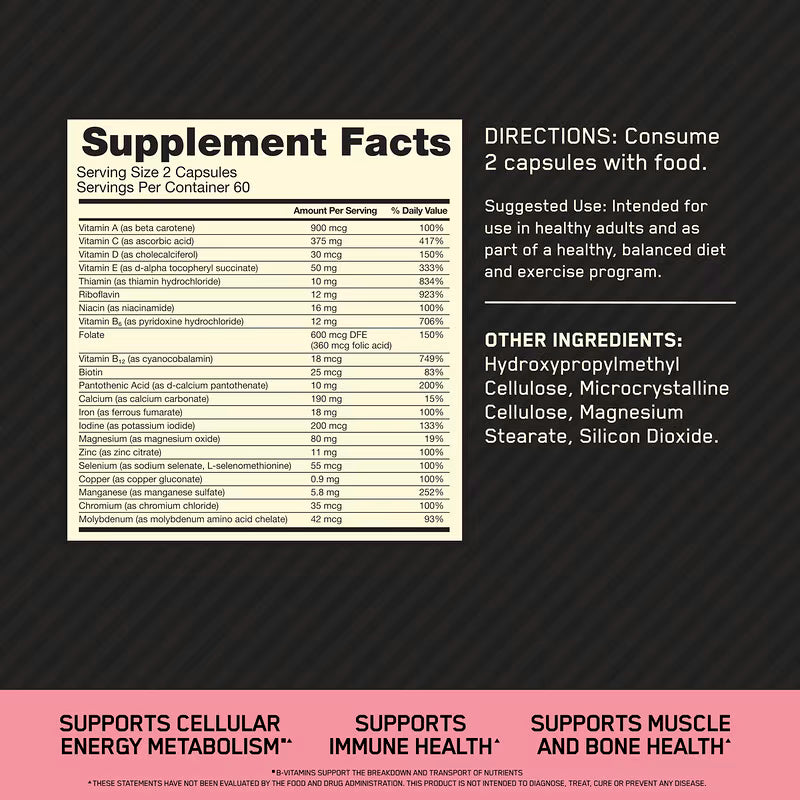 Optimum Nutrition Opti-Women – Multivitamínico Integral (120 Cápsulas)