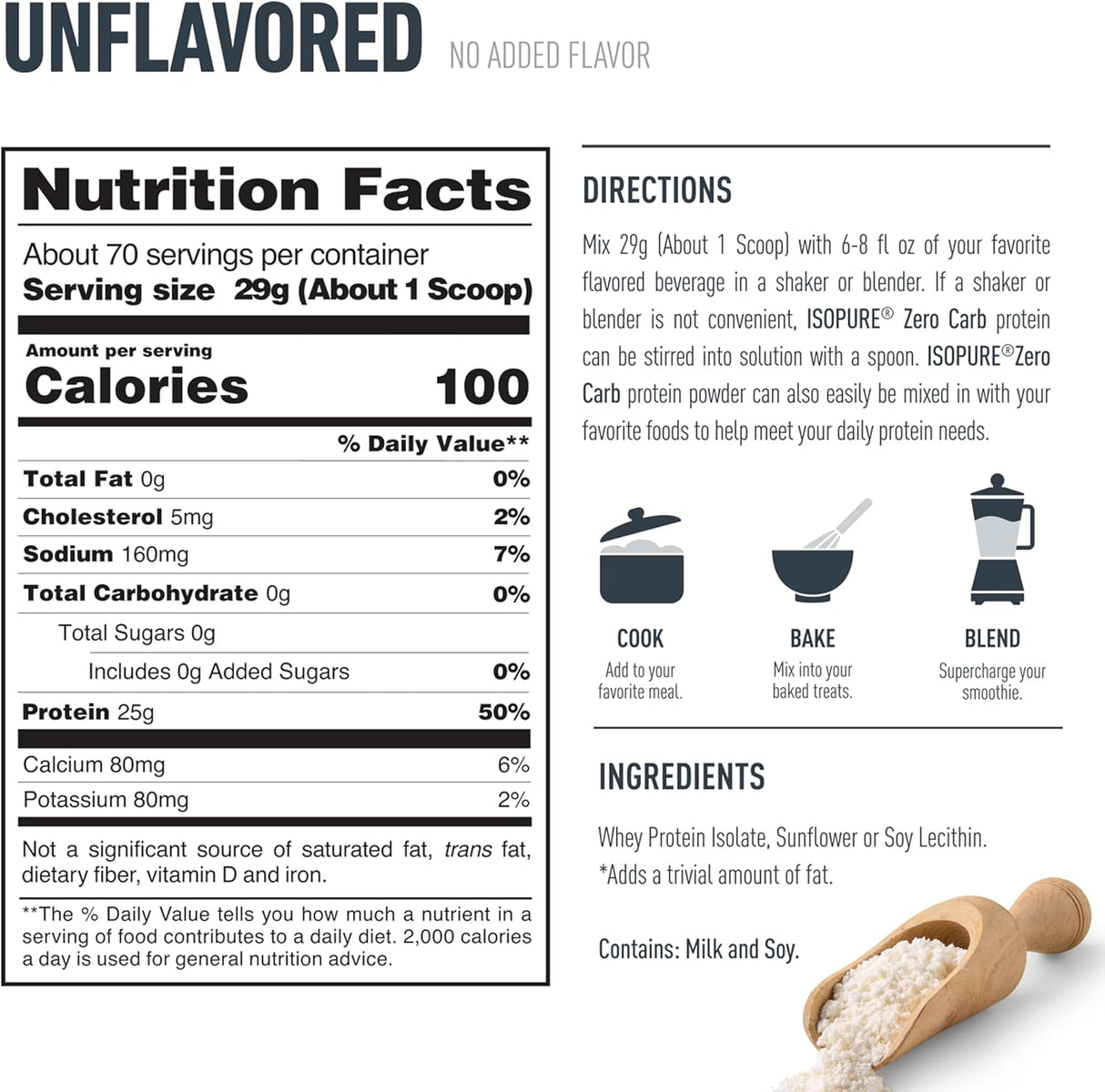 Isopure Zero Carb – Proteína Aislada Sin Sabor (4.5 lbs) 70 Servicios