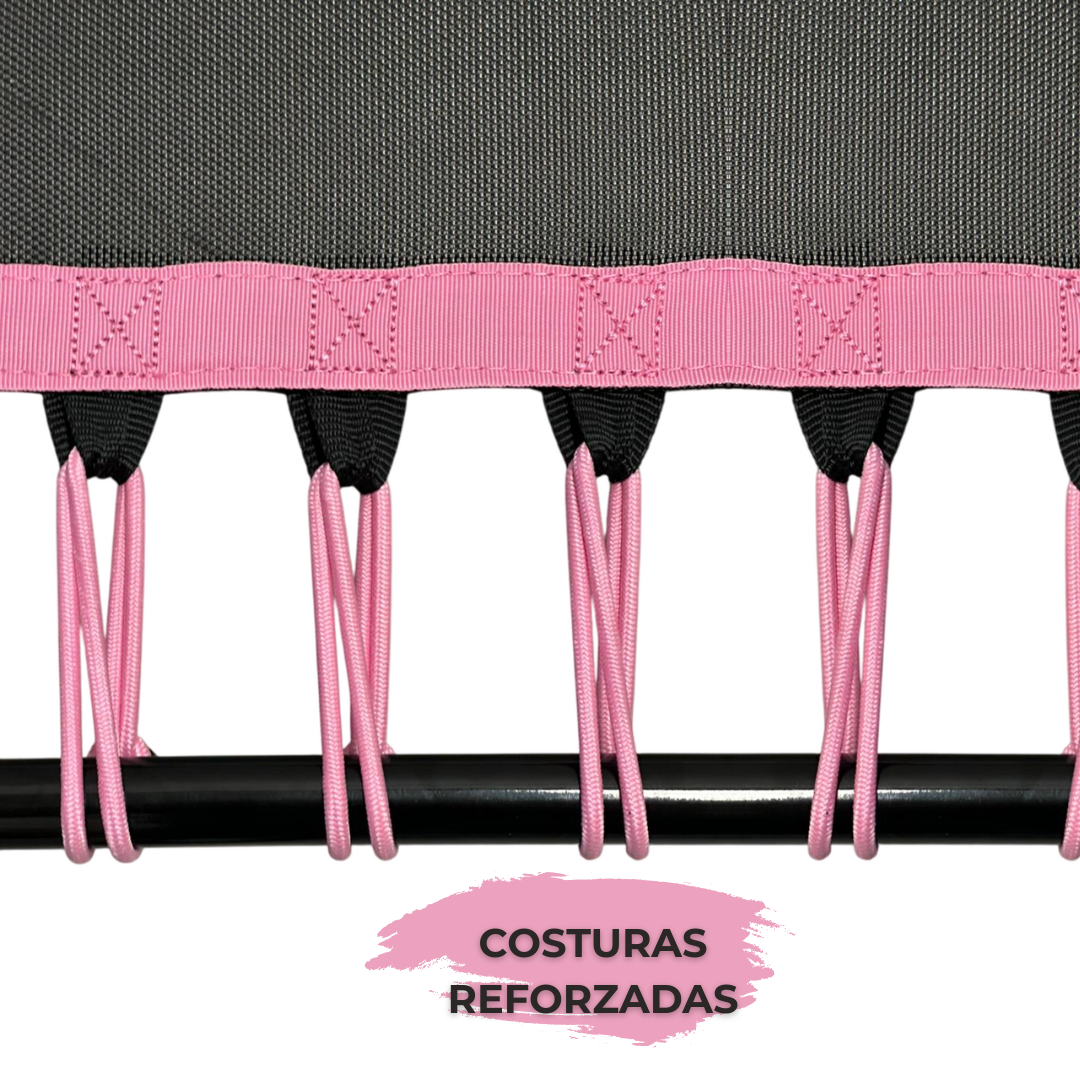 Trampolín Hexagonal con Barra de Estabilidad Ajustable