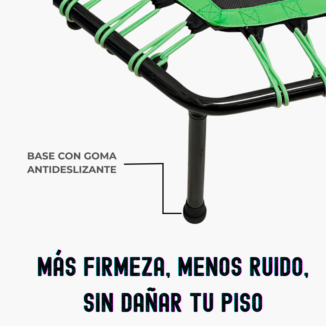 Trampolín Hexagonal con Barra de Estabilidad Ajustable