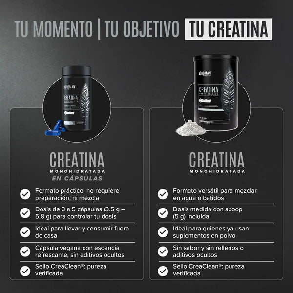 Birdman Creatina Monohidratada en Cápsulas 125 piezas | Creatina Micronizada Pura | 25 Porciones