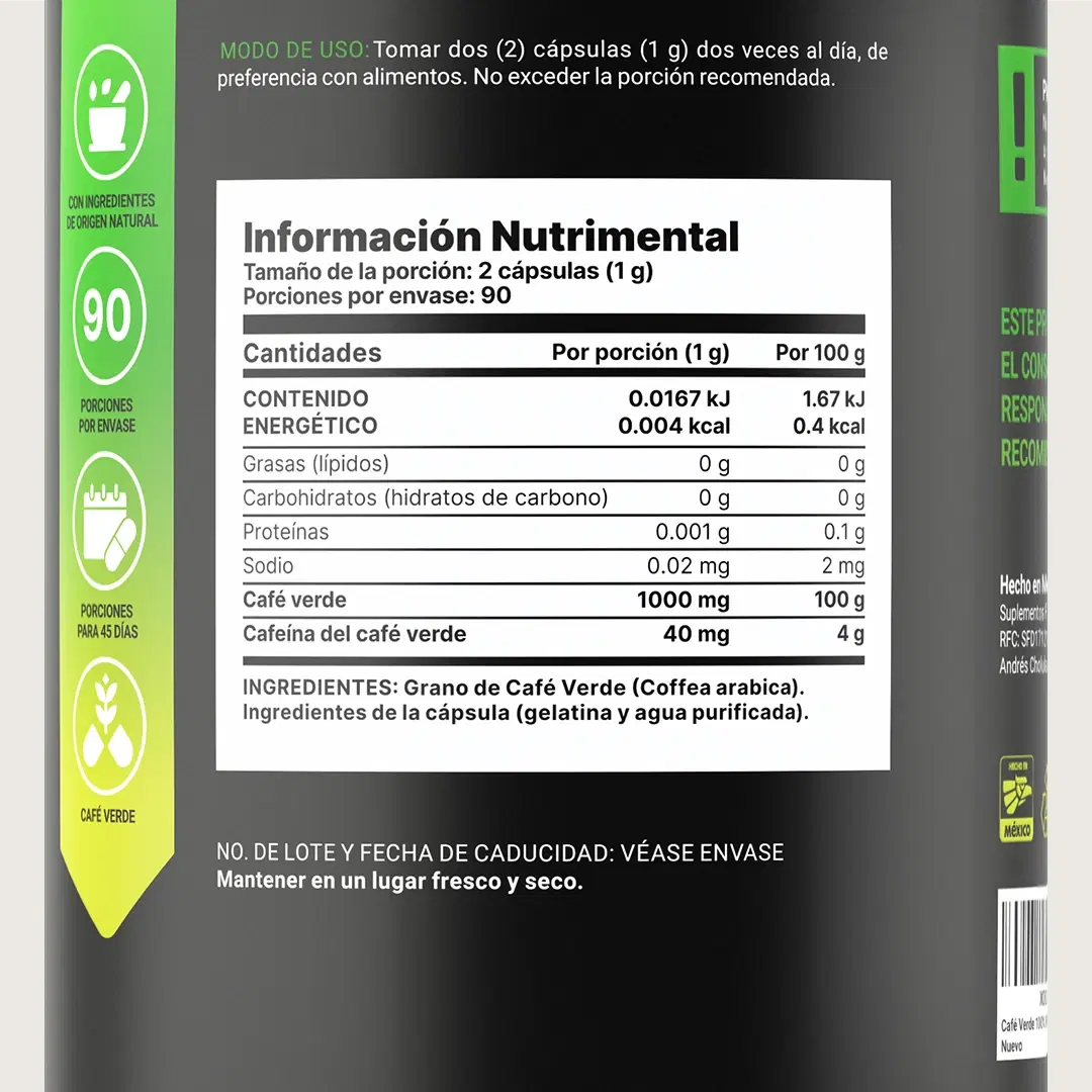 B Life Café Verde 1000 mg | Suplemento Natural