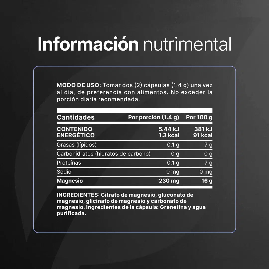 4 Mag Element B Life® – Fórmula Pura de 4 Magnesios: Citrato, Glicinato, Gluconato y Carbon (60 Cápsulas)