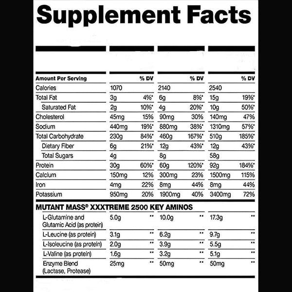 Mutant Mass Extreme Gainer 12 lb (5.4 kg) Sabor Vainilla Alto en Calorías | Suplementos Nutrihub Mutant