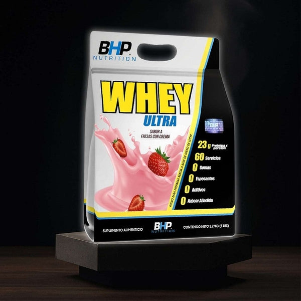 Proteina Bhp Ultra Whey Ultra 2.27 Kg 5 Lbs Bolsa Sabor Fresas con Crema | Suplementos Nutrihub BHP Nutrition