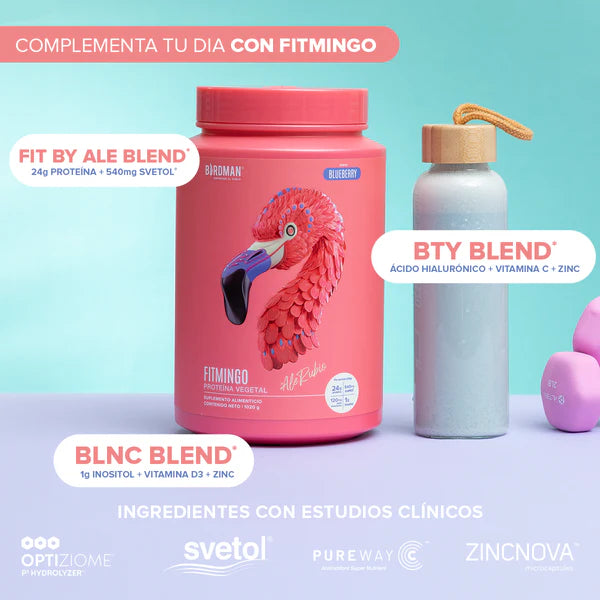 Birdman Fitmingo Protein Moka 1.02 kg | Proteína Vegetal con Inositol y Vitaminas | 30 Porciones