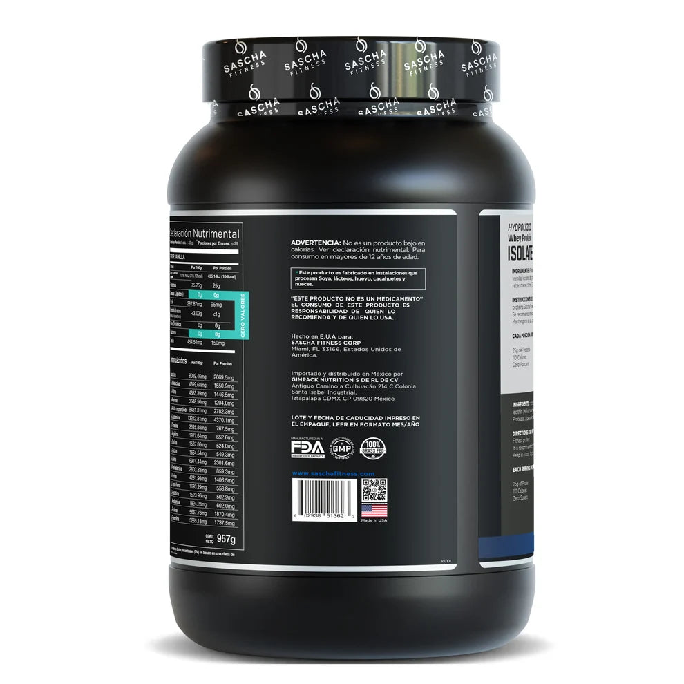 Sascha Fitness Hydrolyzed Whey Protein Isolate