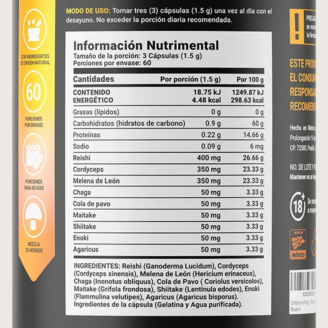 B Life Mushroom Blend Adaptógenos | Reishi, Cordyceps y Melena de León