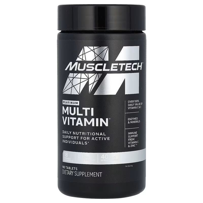 MuscleTech Platinum – Multivitamínico de Alta Potencia (90 Tabletas)