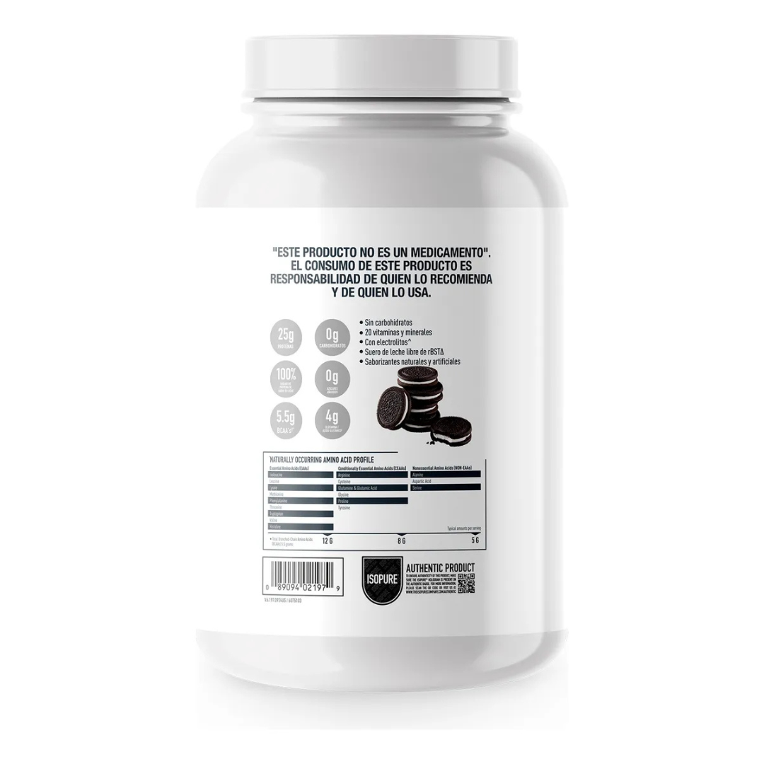 Isopure Zero Carb Proteína En Polvo 1.36 Kg Sabor Galletas Con Crema