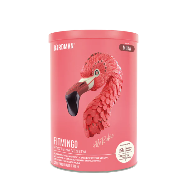 Birdman Fitmingo Protein Moka 1.02 kg | Proteína Vegetal con Inositol y Vitaminas | 30 Porciones