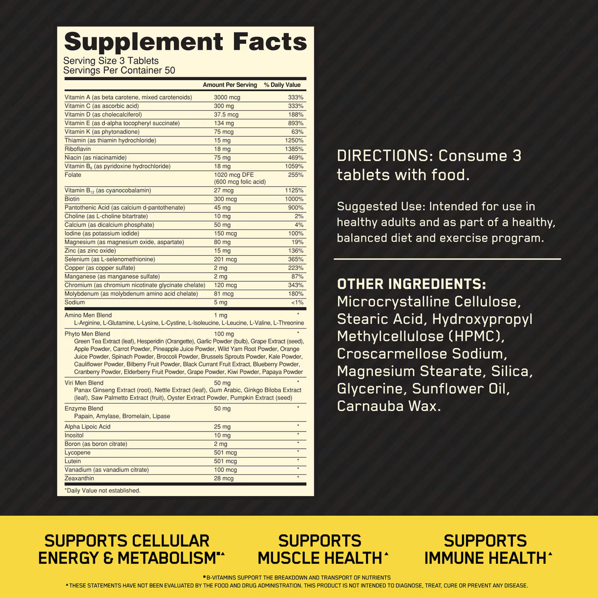 Optimum Nutrition Opti-Men – Multivitamínico Integral (150 Tabletas)