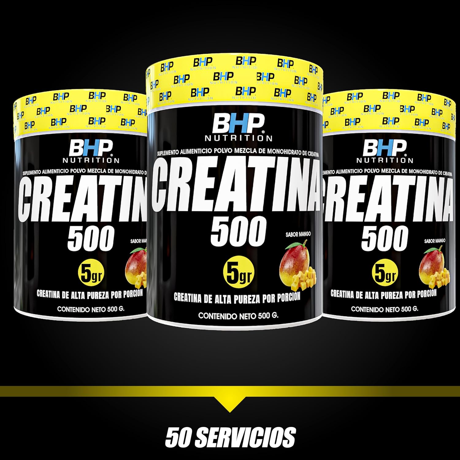 BHP NUTRITION- CREATINA MONOHIDRATADA SABOR MANGO 500grs