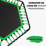 Trampolín Hexagonal con Barra de Estabilidad Ajustable
