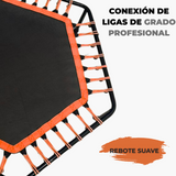 Trampolín Hexagonal con Barra de Estabilidad Ajustable