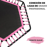 Trampolín Hexagonal con Barra de Estabilidad Ajustable