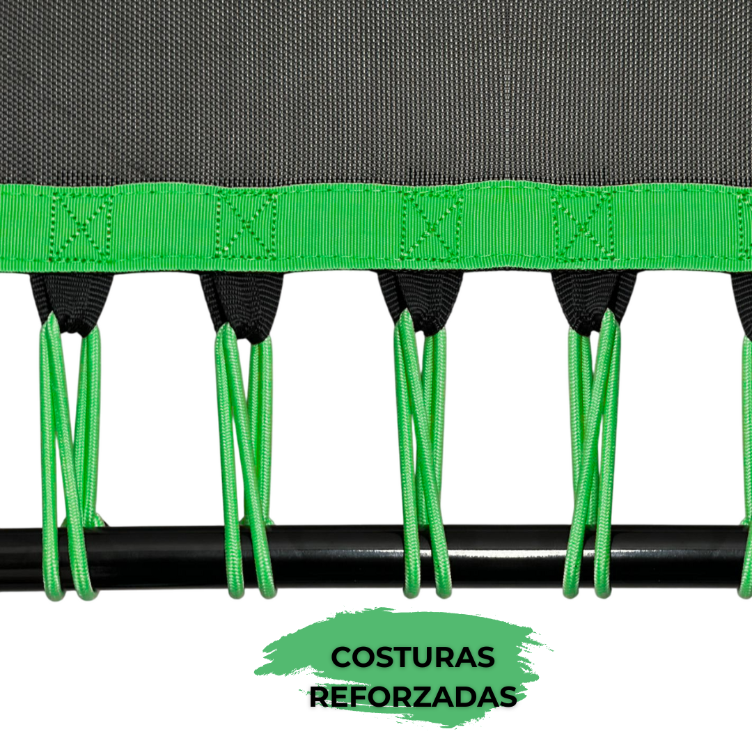 Trampolín Hexagonal con Barra de Estabilidad Ajustable