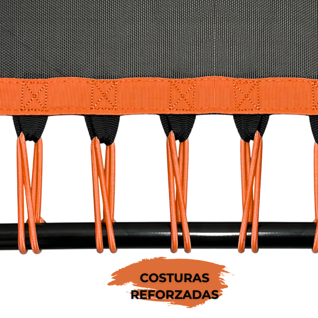 Trampolín Hexagonal con Barra de Estabilidad Ajustable