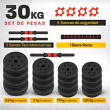 Set De Mancuernas Pesas Olympo Fit Ajustables 30kg Gym Casa