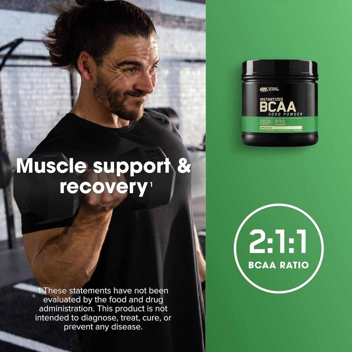 Optimum Nutrition BCAA 5000 Powder – Aminoácidos Instantizados (345g)
