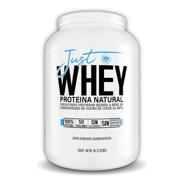 Proteína de suero natural sin sabor, bote blanco de 1 kg, 50 porciones, suplemento alimenticio
