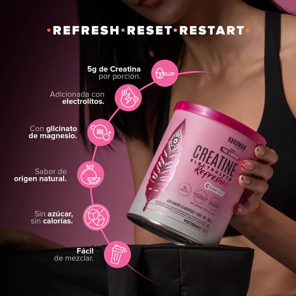 Birdman Creatine Electrolyte Refresher Pink Lemonade 300 g | Creatina Monohidratada con Electrolitos | 30 Porciones