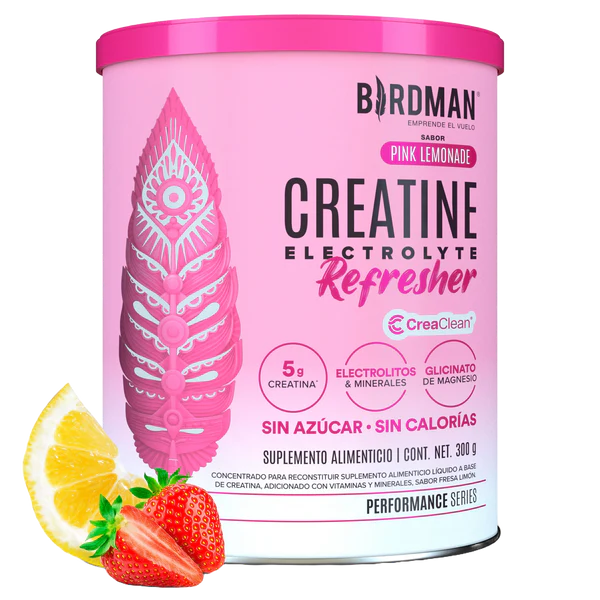 Birdman Creatine Electrolyte Refresher Pink Lemonade 300 g | Creatina Monohidratada con Electrolitos | 30 Porciones