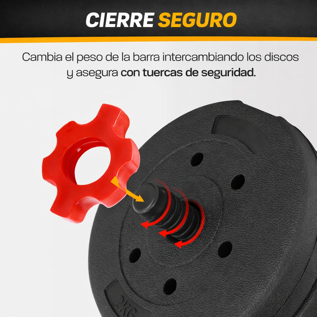 Set De Mancuernas Pesas Olympo Fit Ajustables 40kg Gym