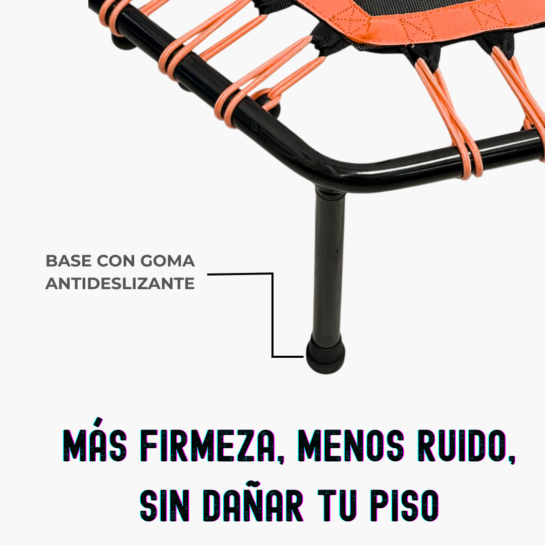 Trampolín Hexagonal con Barra de Estabilidad Ajustable
