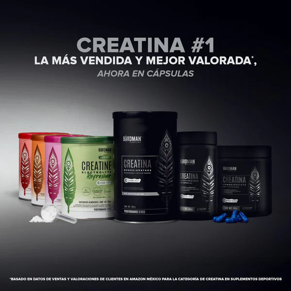 Birdman Creatina Monohidratada en Cápsulas 125 piezas | Creatina Micronizada Pura | 25 Porciones