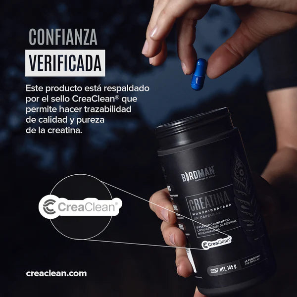 Birdman Creatina Monohidratada en Cápsulas 125 piezas | Creatina Micronizada Pura | 25 Porciones