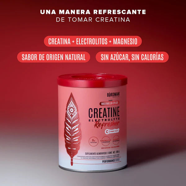 Birdman Creatine Electrolyte Refresher Watermelon Splash 300 g | Creatina Monohidratada con Electrolitos y Magnesio | 30 Porciones