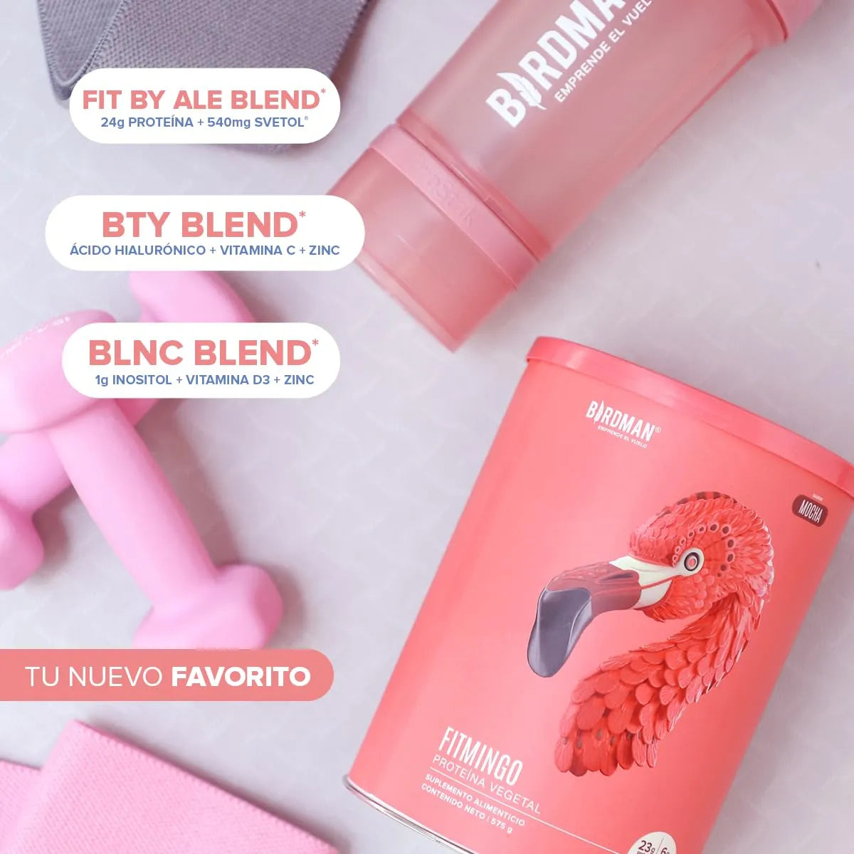 Birdman Proteína Vegetal Fitmingo 510g By Ale Rubio Sabor Moka