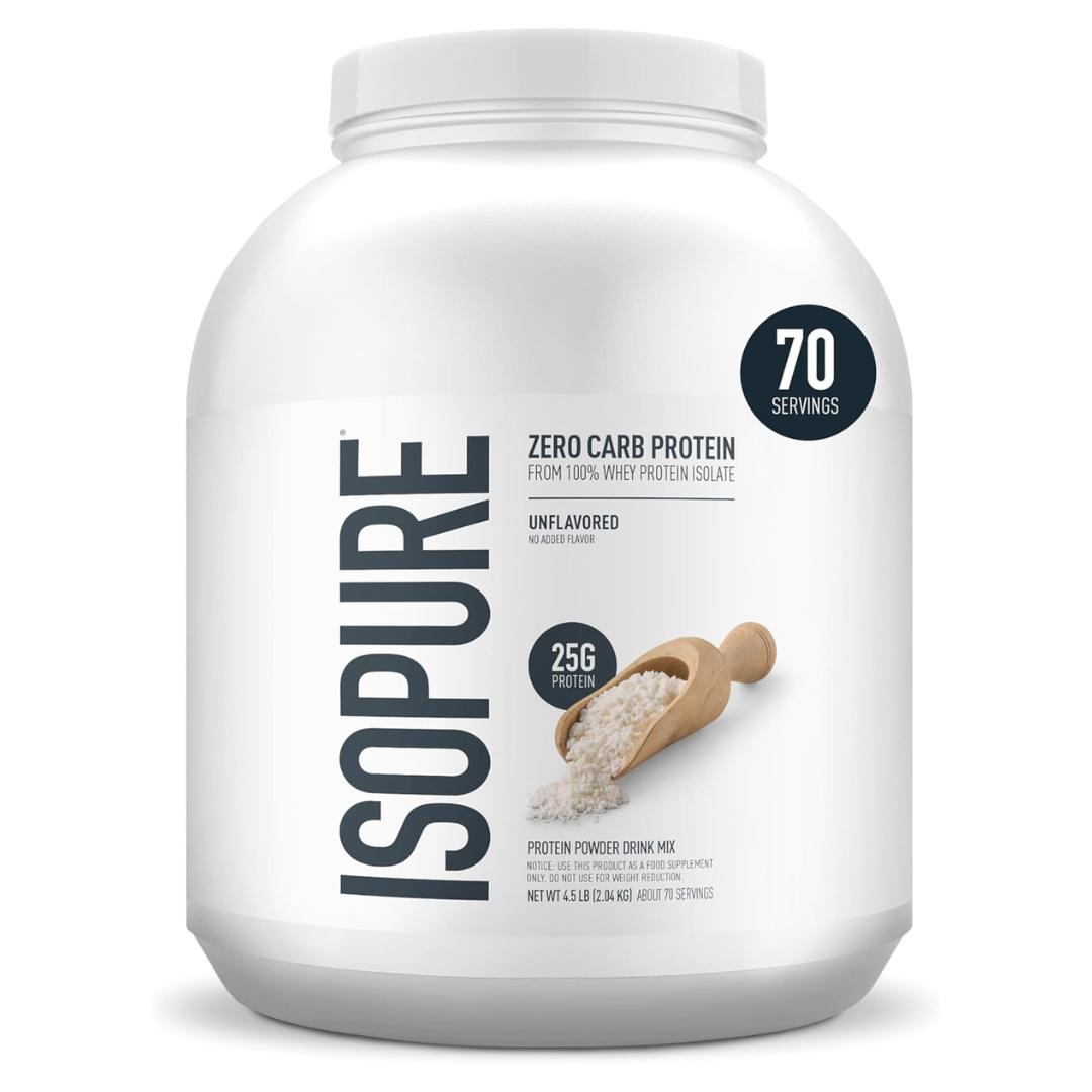 Isopure Zero Carb – Proteína Aislada Sin Sabor (4.5 lbs) 70 Servicios