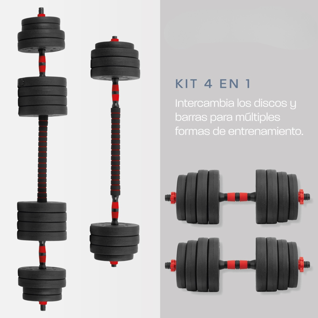 Set De Mancuernas Pesas Olympo Fit Ajustables 40kg Gym