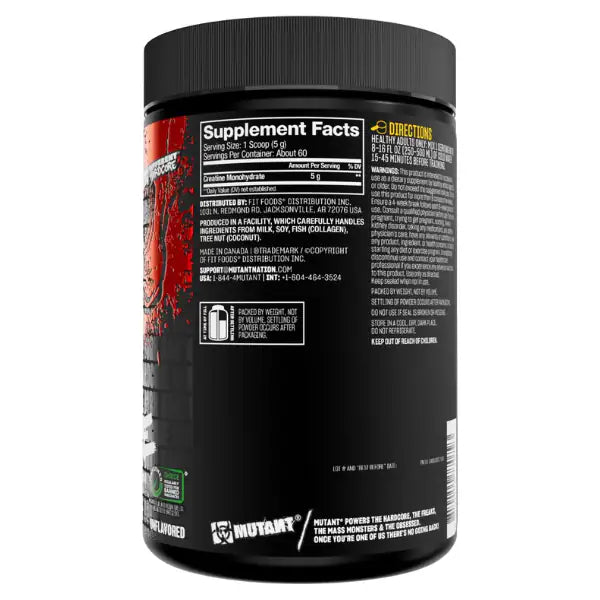 Mutant Creatine Monohydrate 300 g – Creatina Monohidratada Micronizada 100% Pura