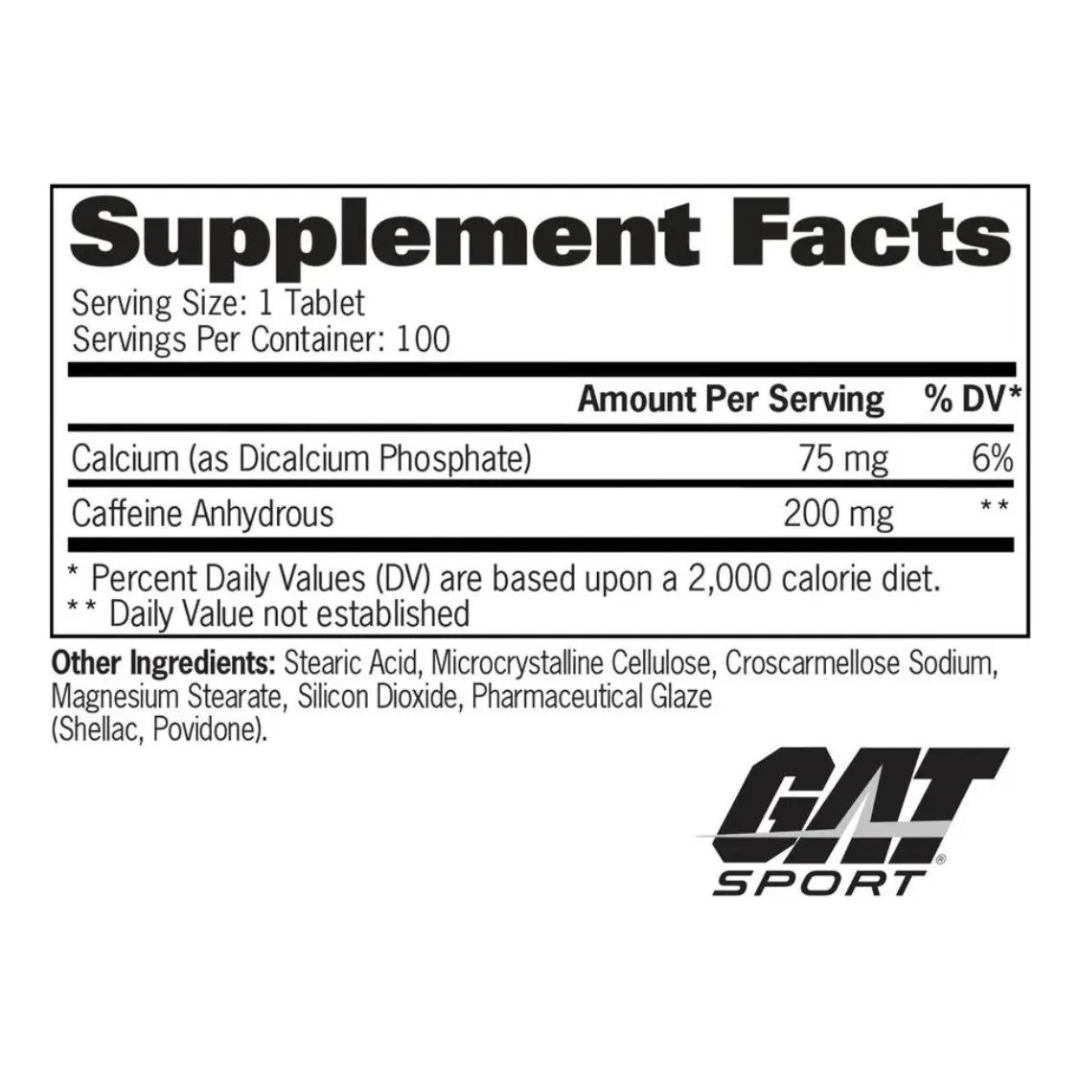 GAT Sport Caffeine – Suplemento Energizante 200mg (100 Tabletas)