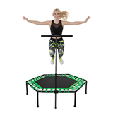 Trampolín Hexagonal con Barra de Estabilidad Ajustable