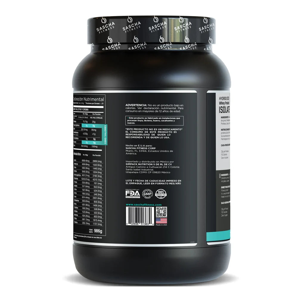 Sascha Fitness Hydrolyzed Whey Protein Isolate