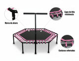 Trampolín Hexagonal con Barra de Estabilidad Ajustable