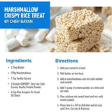Barras de cereal crujiente con malvavisco, receta con proteína de vainilla y arroz inflado