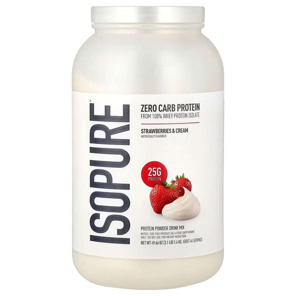 Isopure Zero Carb Whey Protein Isolate 1.36 kg Sabor Fresa (Strawberries & Cream) | Suplementos Nutrihub Isopure