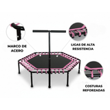 Trampolín Hexagonal con Barra de Estabilidad Ajustable