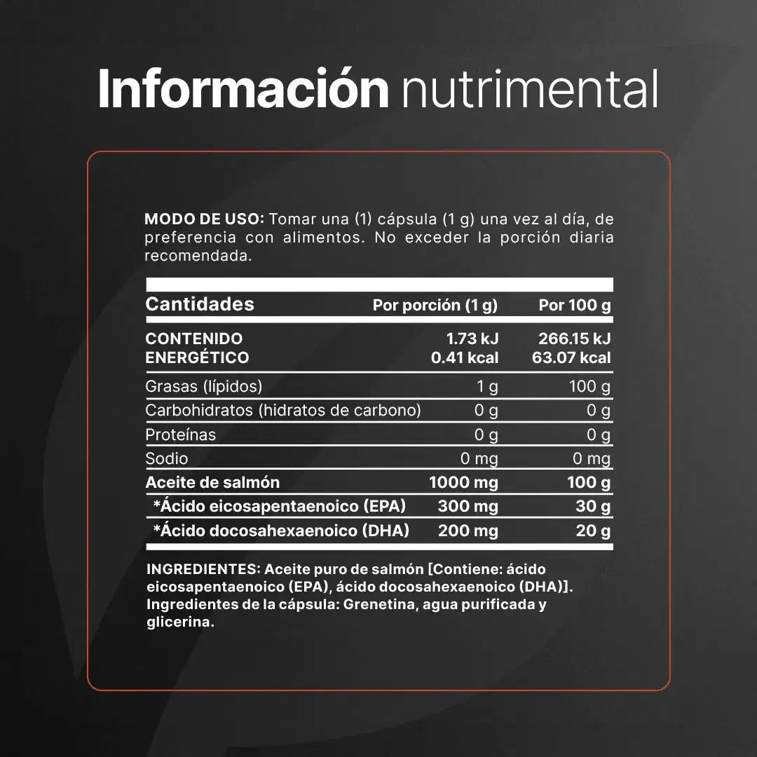 Omega 3 Aceite Puro de Salmón | con 1000 mg por porción