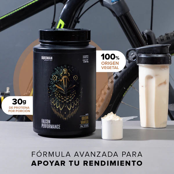Birdman Falcon Performance Choco Bronze 1.14 kg | Proteína Vegetal con Creatina y BCAAs | 28 Porciones