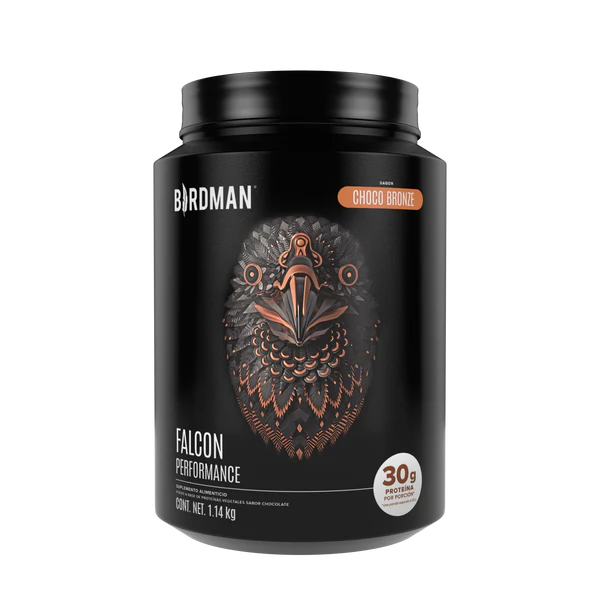 Birdman Falcon Performance Choco Bronze 1.14 kg | Proteína Vegetal con Creatina y BCAAs | 28 Porciones