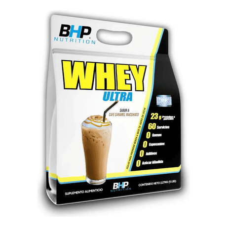Bolsa de proteína whey ultra sabor café caramel macchiato, 2.27 kg, suplemento alimenticio