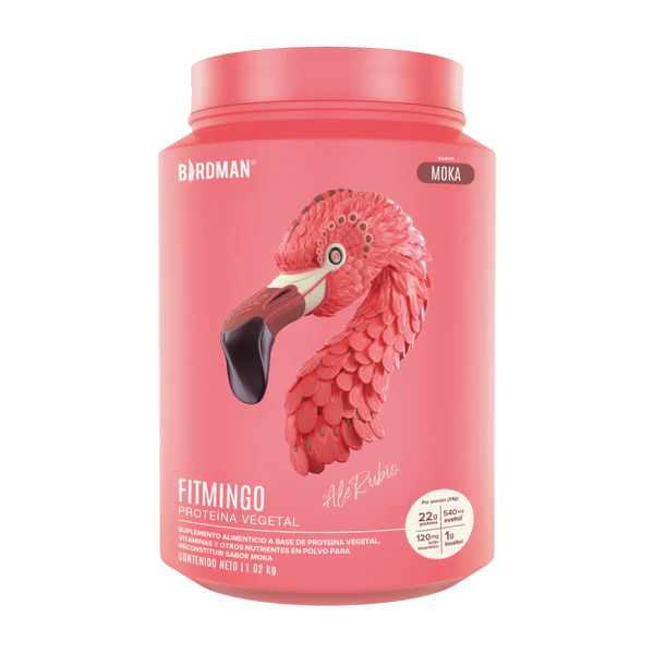 Birdman Fitmingo Protein Moka 1.02 kg | Proteína Vegetal con Inositol y Vitaminas | 30 Porciones